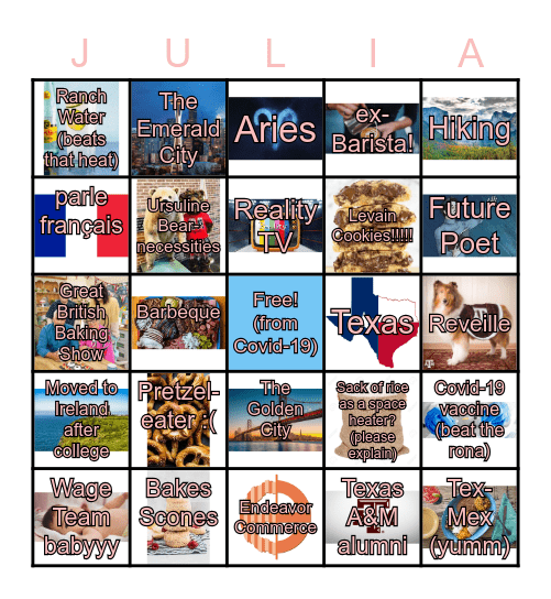 Julia's Birthday! Bingo Card