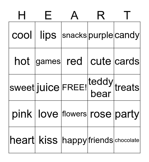 Valentine's Day Bingio Bingo Card