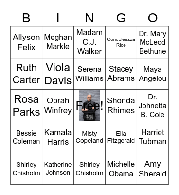 Famous Women in History Bingo Card