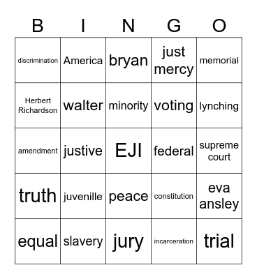 EJi.org Bingo Card