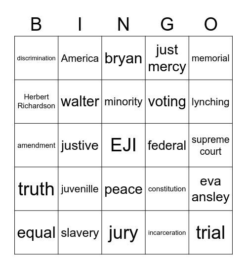 EJi.org Bingo Card