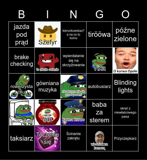 Hamuj się kurwa 2.6 Bingo Card