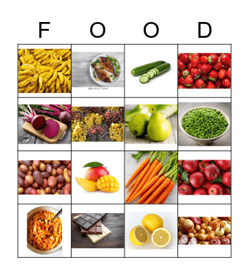 Foods Bingo KIDS 2 2021 Bingo Card