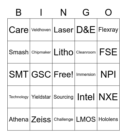 ASML Bingo Card