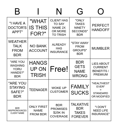 MA365 LIFE BINGO Card