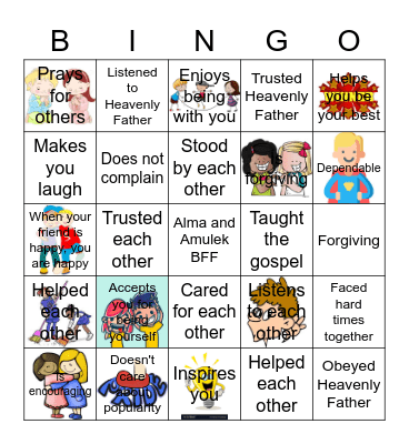 FRIENDSHIP Bingo Card
