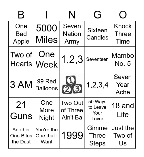 By the Numbers Bingo Card
