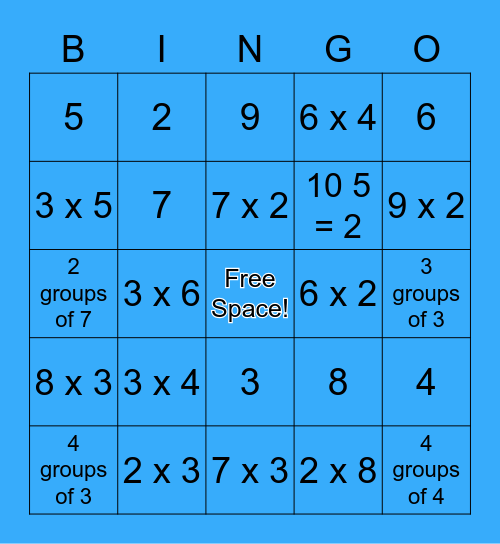 Multiplication Bingo! Bingo Card