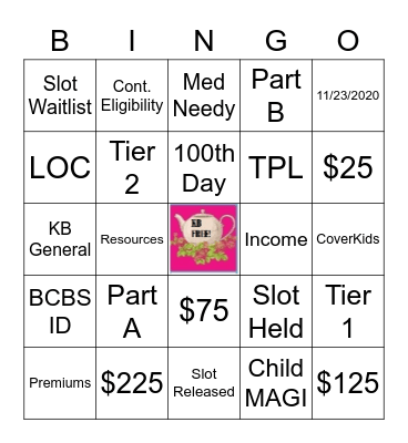 What's the KB Tea? Bingo Card