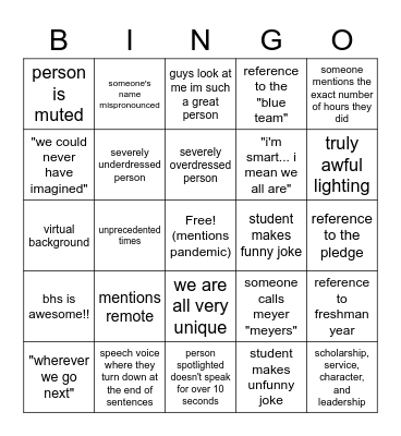 nhs induction bingo Card