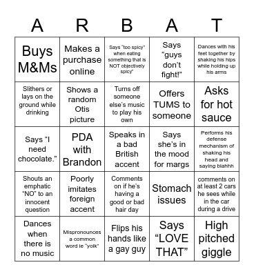 Arizona Bingo Card