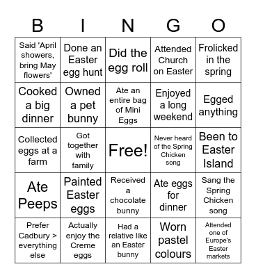 Easter Bingo Card