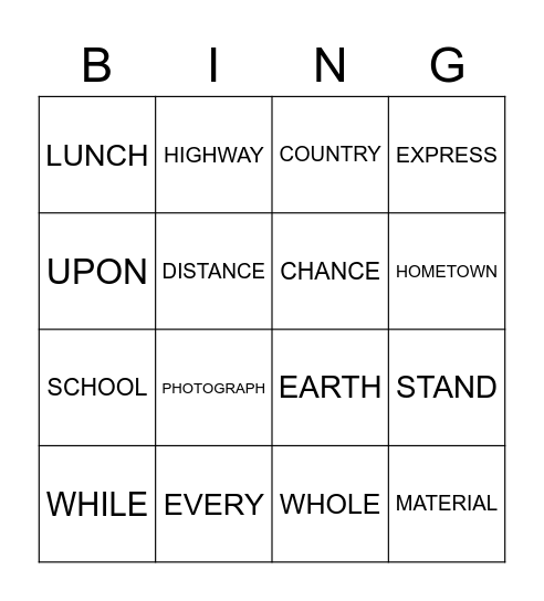 SPELLING WEEK 9 TERM 1 Bingo Card
