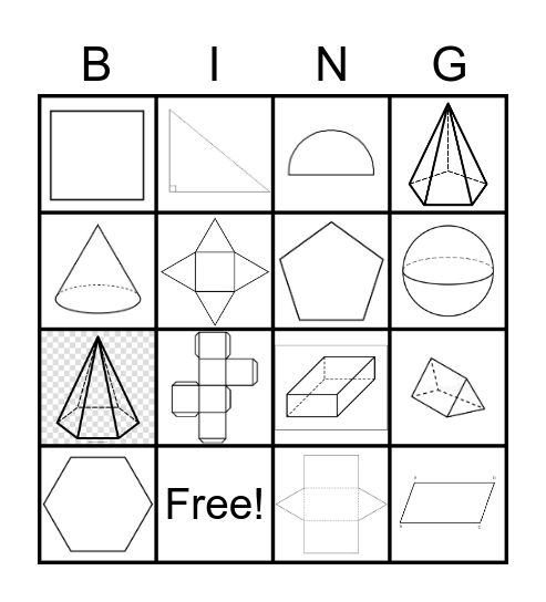 Shape Bingo Card