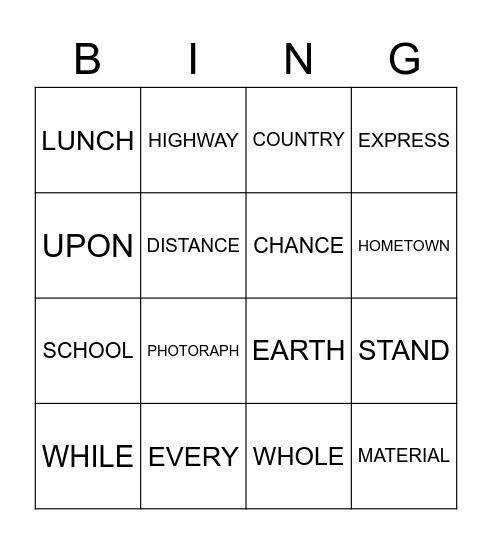 SPELLING WEEK 9 TERM 1 Bingo Card