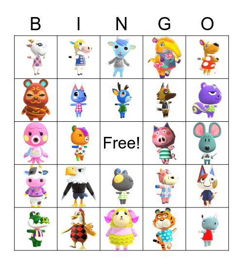 Animal Crossing Bingo 2 Bingo Card