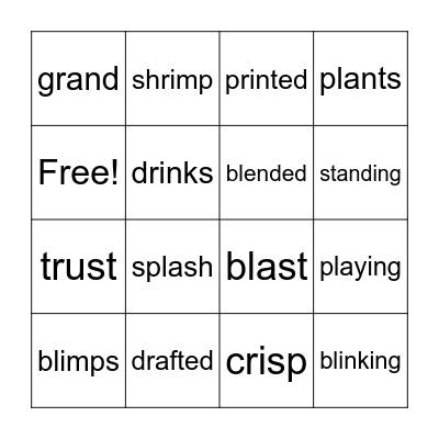 5 Sound Words Bingo Card