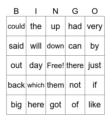 BINGO 2 Bingo Card