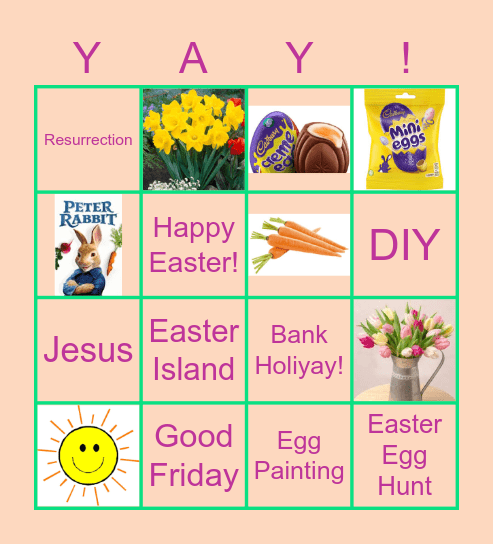 Product Easter Bingo Card