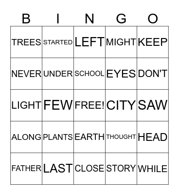 SIGHT WORDS LIST J Bingo Card