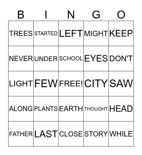SIGHT WORDS LIST J Bingo Card