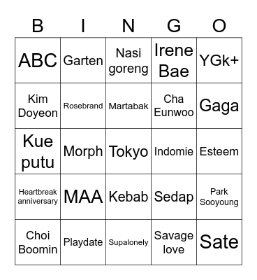 Mayu chan Bingo Card