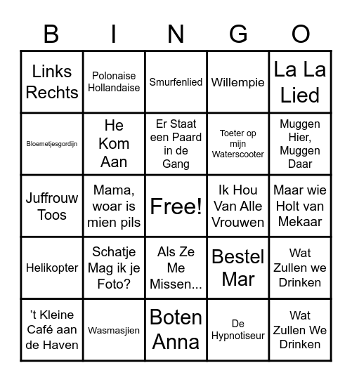 Carnaval Bingo Card