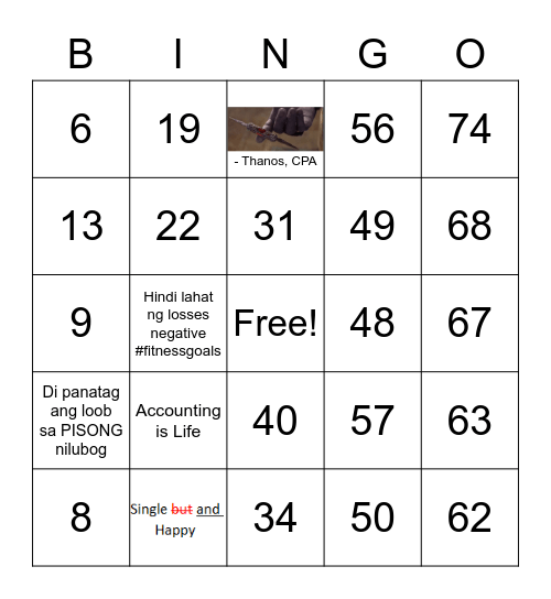 Number Bingo 1-75 Bingo Card