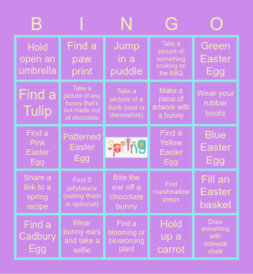 MC3 Presents: Spring Selfie Bingo Card