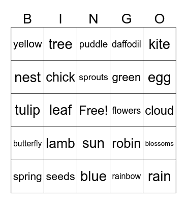 Spring BINGO Card