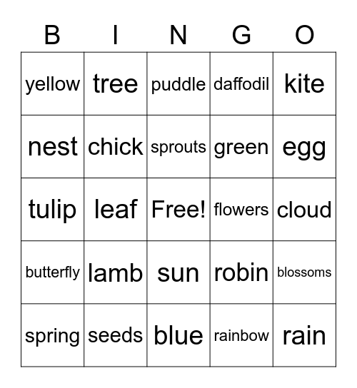 Spring BINGO Card