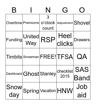 SAS RSP SEASON BINGO!!  Bingo Card
