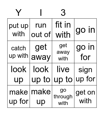 PHRASAL VERBS Bingo Card