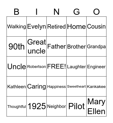 Happy Birthday Bingo Card