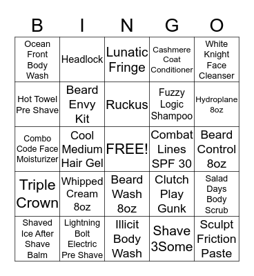 Billy Jealousy Bingo!!! Bingo Card