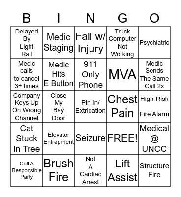 Fire ALARM Bingo Card
