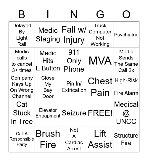 Fire ALARM Bingo Card