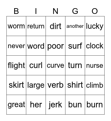 5.2 First Grade Bingo Card