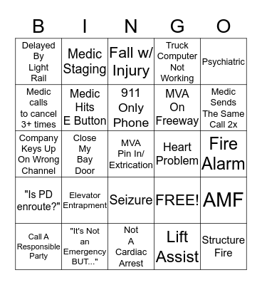 Fire ALARM Bingo Card