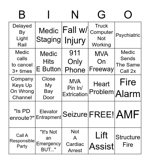 Fire ALARM Bingo Card