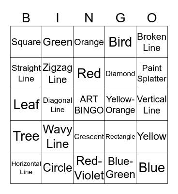 Art Bingo Card