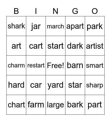 ar Bingo Card