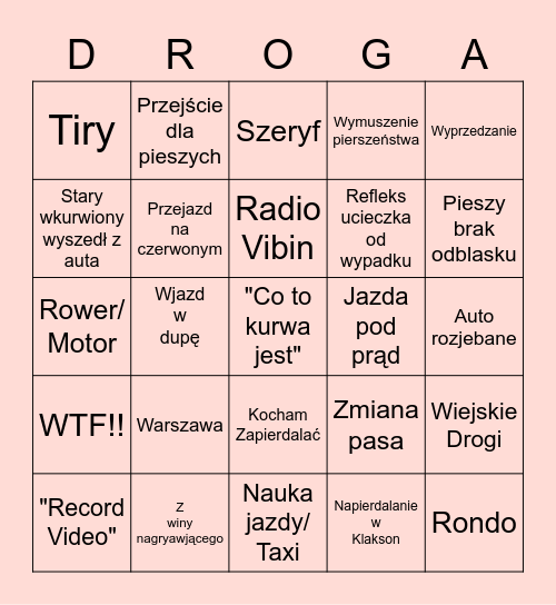 Stop Cham Bingo Card