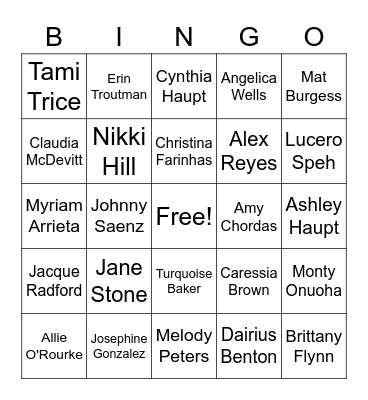 ACEC Get to know you! Bingo Card