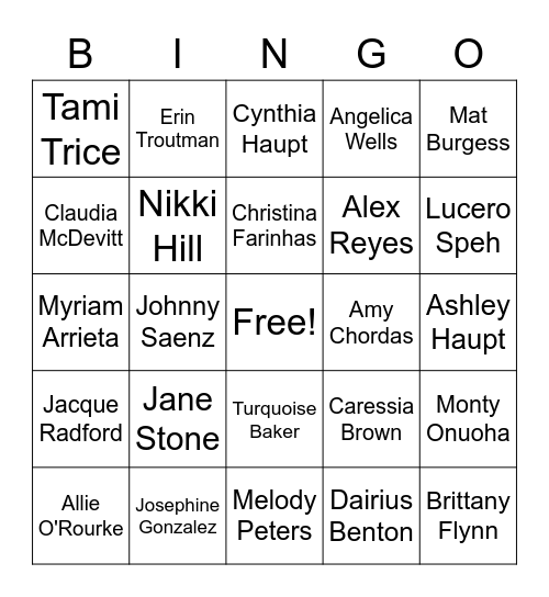 ACEC Get to know you! Bingo Card