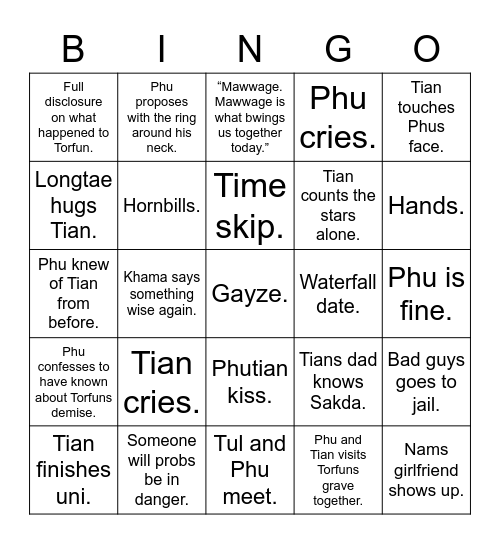 ATOTS final two eps (9-10) Bingo Card