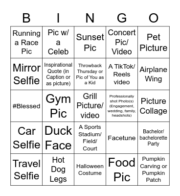 Weber Marketing Social Media Bingo Card