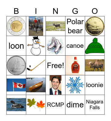 CANADA Bingo Card