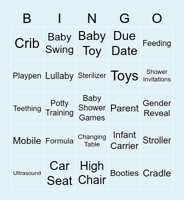 BABY SHOWER BINGO Card