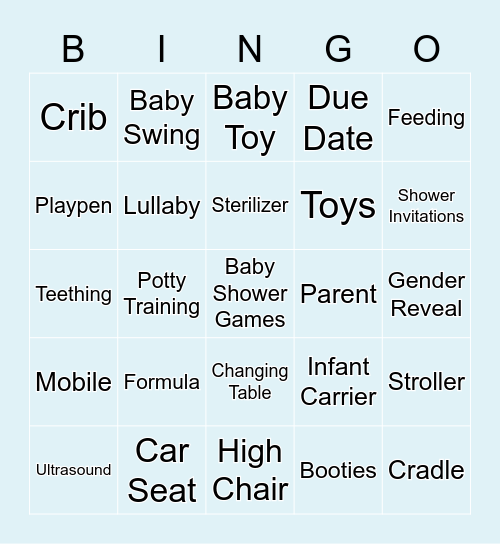 BABY SHOWER BINGO Card